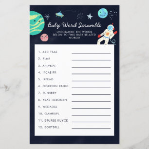 Space Galaxy Baby Word Scramble Game