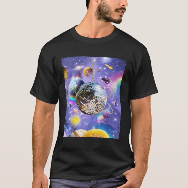 Space Galaxy Disco Ball T-Shirt (Vorderseite)