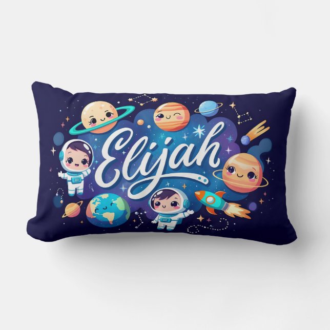 Space Galaxy Elijah Personalisiert Throw Kissen (Vorderseite)