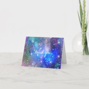 Space Galaxy Falt Einladung Danke Karte
