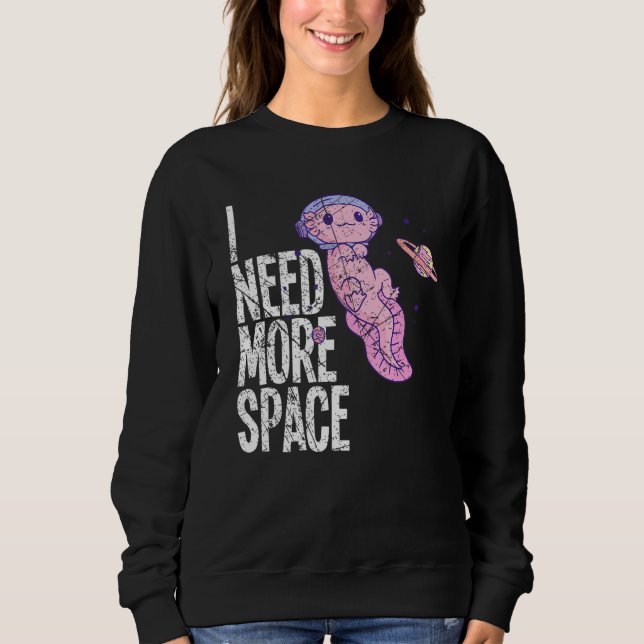 Space Galaxy Flying Axolotl Spacesuit Salamander S Sweatshirt (Vorderseite)