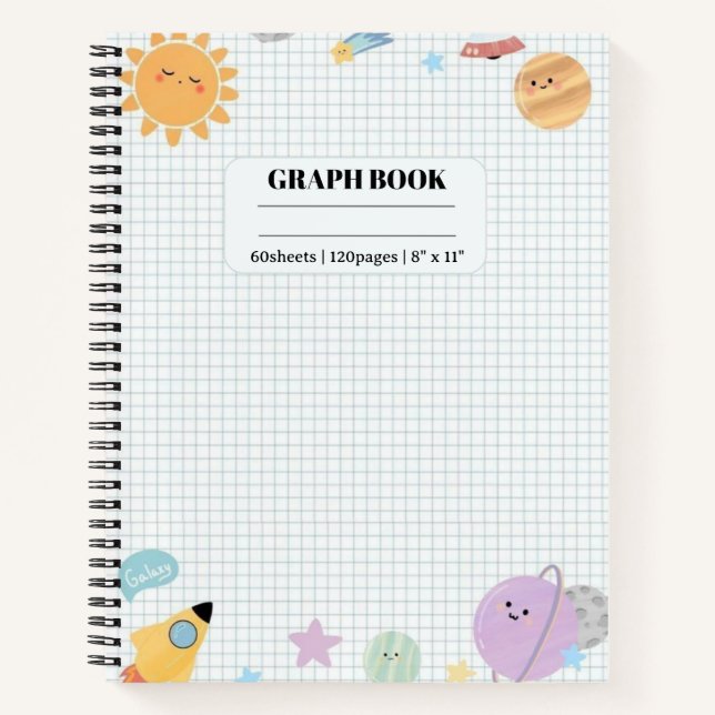 Space Galaxy Graph Spiral Notebook Notizbuch (Vorderseite)