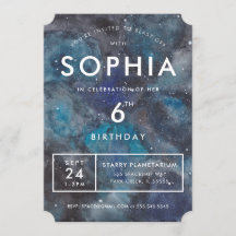 Space Galaxy in Blue Birthday Party