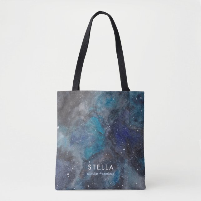 Space Galaxy Individuelle Name Stars Tote Bag (Vorderseite)