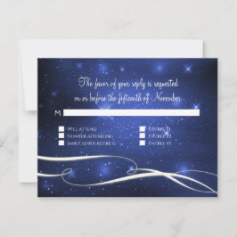 Space Galaxy Infinity Sign Navy Blue Wedding RSVP Karte