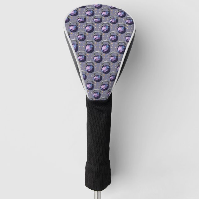 Space Galaxy Kettlebell Golf Headcover (Vorderseite)