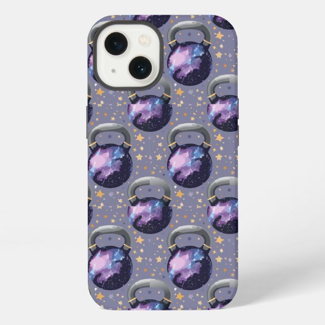 Space Galaxy Kettlebell iPhone Hülle (Rückseite)