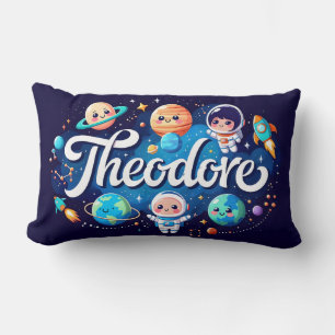 Space Galaxy Theodore Personalisiertes Throw Kisse Lendenkissen