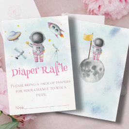 Space Girl Astronaut Raketen ufo Star Baby Dusche Begleitkarte