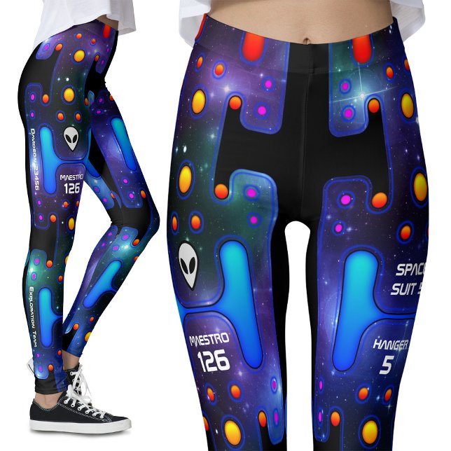Space Girl Mechanischer Android Futuristischer Rob Leggings (Von Creator hochgeladen)