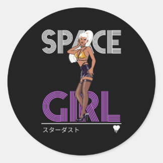 Space Girl - Stardust Fan - Anime Girl Runder Aufkleber