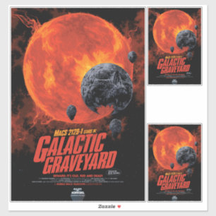 Space Graveyard Halloween Galaxie der Horror Aufkleber