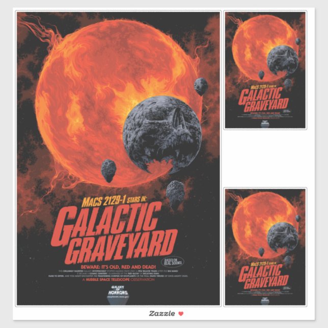 Space Graveyard Halloween Galaxie der Horror Aufkleber (Blatt)