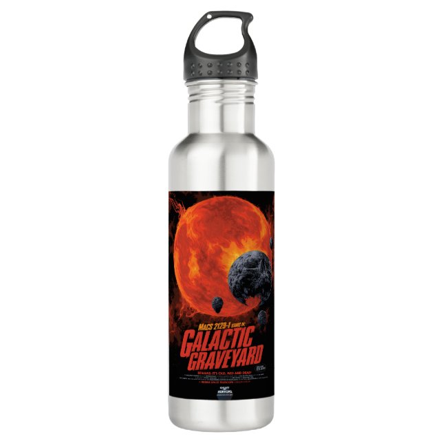 Space Graveyard Halloween Galaxie der Horror Edelstahlflasche (Vorderseite)