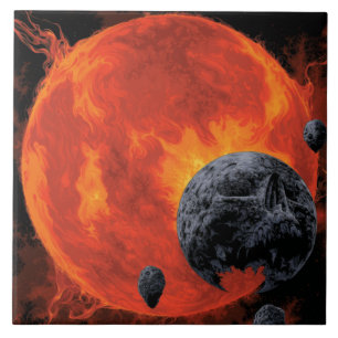 Space Graveyard Halloween Galaxie der Horror Fliese