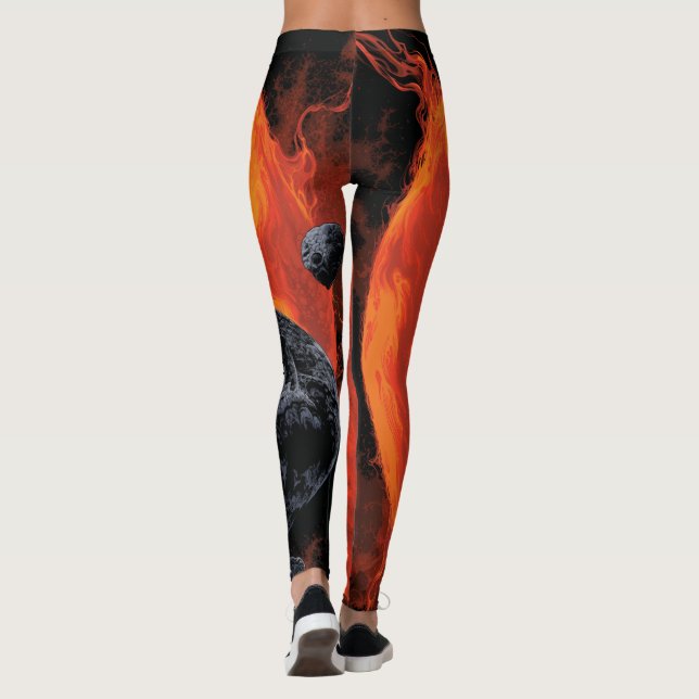 Space Graveyard Halloween Galaxie der Horror Leggings (Rückseite)