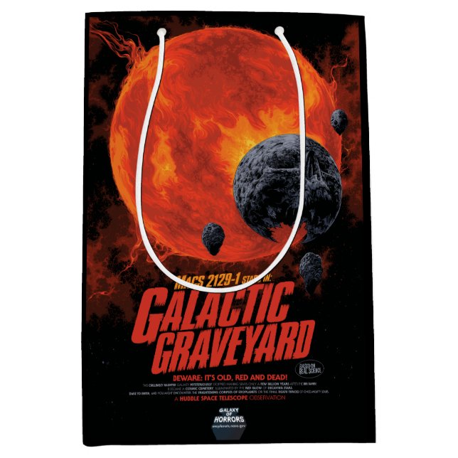 Space Graveyard Halloween Galaxie der Horror Mittlere Geschenktüte (Vorderseite)