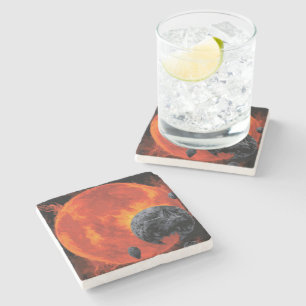 Space Graveyard Halloween Galaxie der Horror Steinuntersetzer