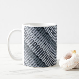 Space Gray Modernes Abstraktes Streifenmuster Tasse