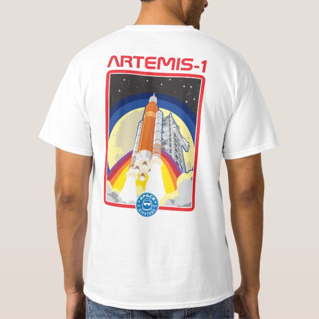 Space Hipsters® Artemis-1 Launch T - Shirt - White (Rückseite)