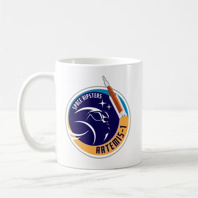 Space Hipsters® Artemis-1-Logo-Tasse Kaffeetasse (Links)