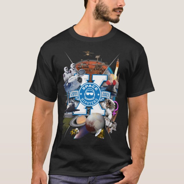 Space Hipsters® X Collage T - Shirt - Männer (Schw (Vorderseite)