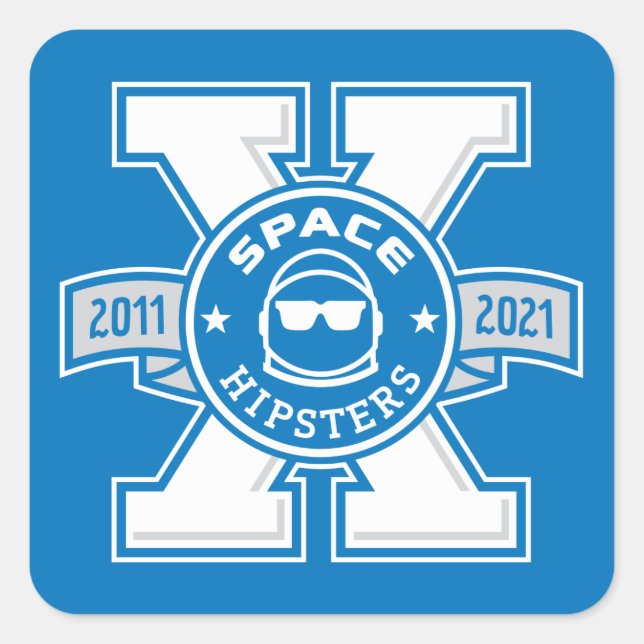 Space Hipsters® X-Logo-Aufkleber Quadratischer Aufkleber (Vorderseite)