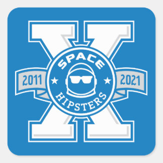 Space Hipsters® X-Logo-Aufkleber Quadratischer Aufkleber