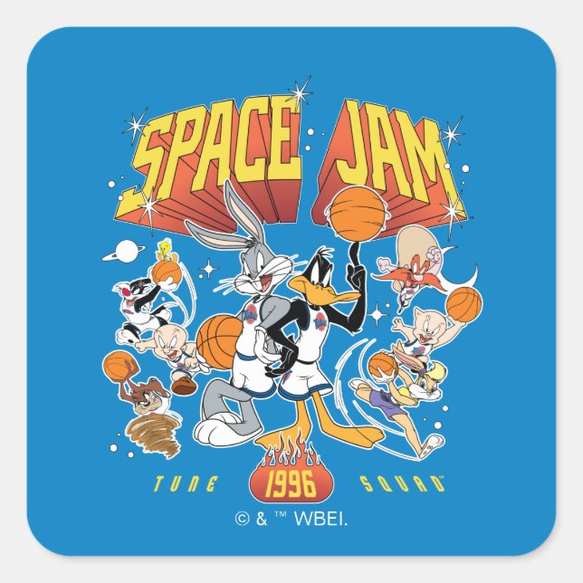 SPACE JAM™ TUNE SQUAD™ 1996 Grafik Quadratischer Aufkleber (Vorderseite)