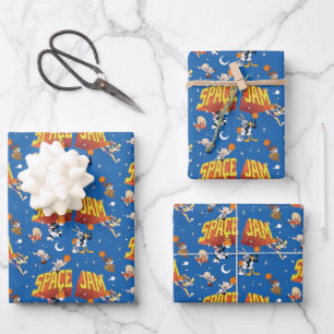 SPACE JAM™ TUNE SQUAD™ Outer Space-Muster Geschenkpapier Set