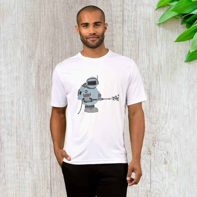 Space Janitor Spraying Stars Sci-Fi Astronaut T-Shirt (Von Creator hochgeladen)