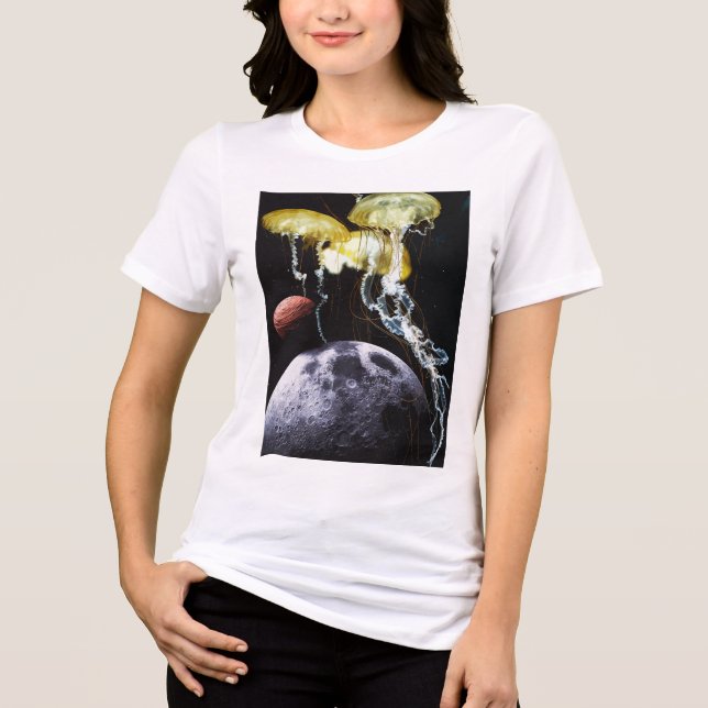 Space Jellyfish Tri-Blend Shirt (Vorderseite)