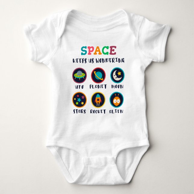 Space keeps us wondering baby strampler (Vorderseite)