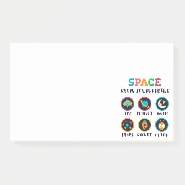Space keeps us wondering post-it klebezettel (Vorderseite)