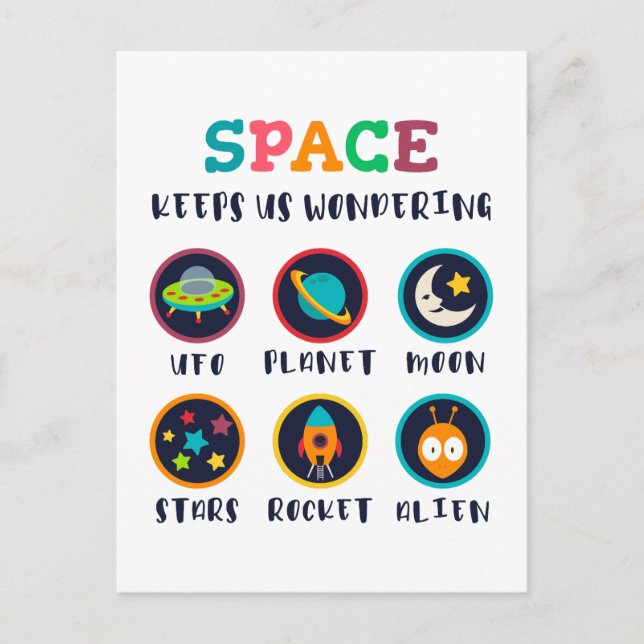 Space keeps us wondering postkarte (Vorderseite)