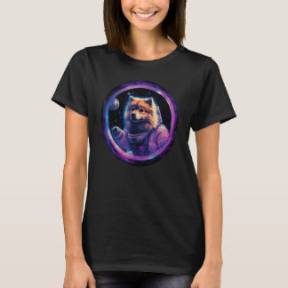 Space Keeshond Dog Mom Dad Keeshond T-Shirt