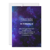 Space Kindergeburtstag. Planetarium Party. Dunkelb