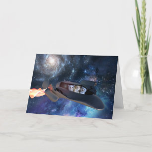 Space Kittens Joyride Farewell Card Karte