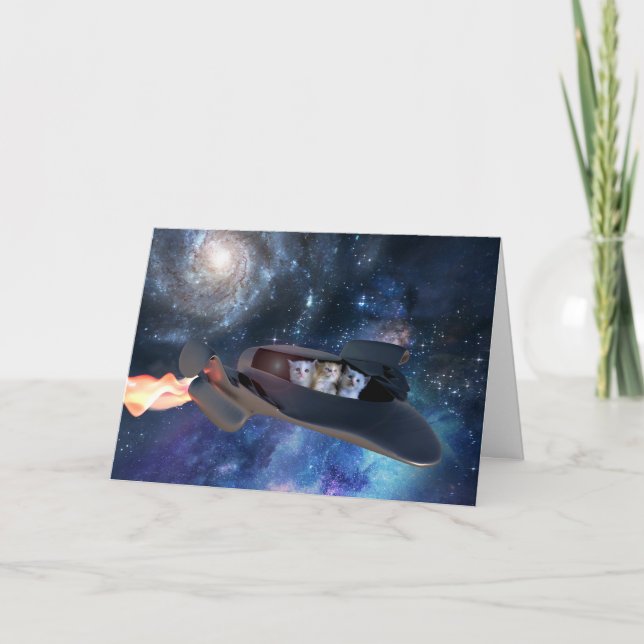 Space Kittens Joyride Farewell Card Karte (Vorderseite)