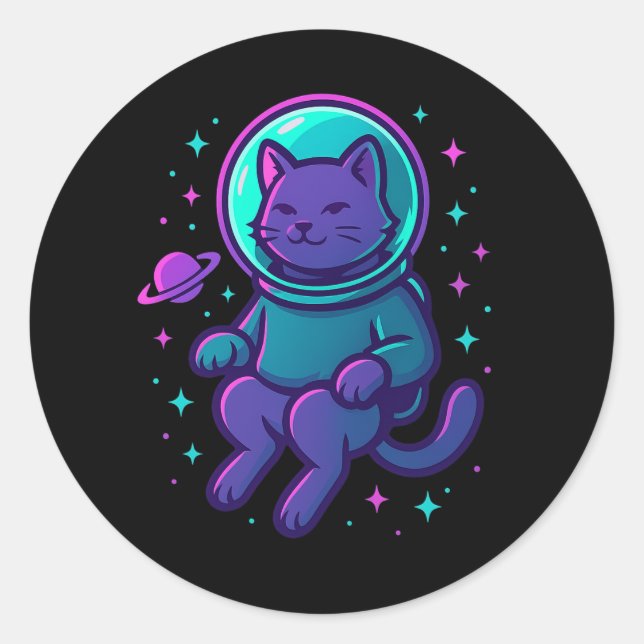 Space Kitty 2099 – Astronaut Cat Sticker (Vorderseite)