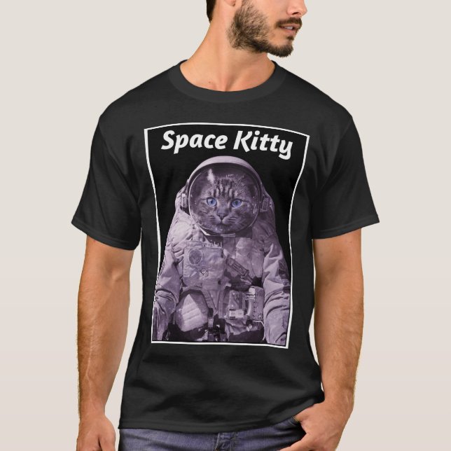 Space Kitty Outer Space Cat Astronaut Galaxy T-Shirt (Vorderseite)