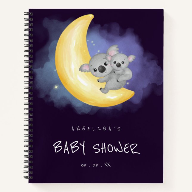 Space Koala Baby Shooter - Geschenkliste Notizbuch (Vorderseite)