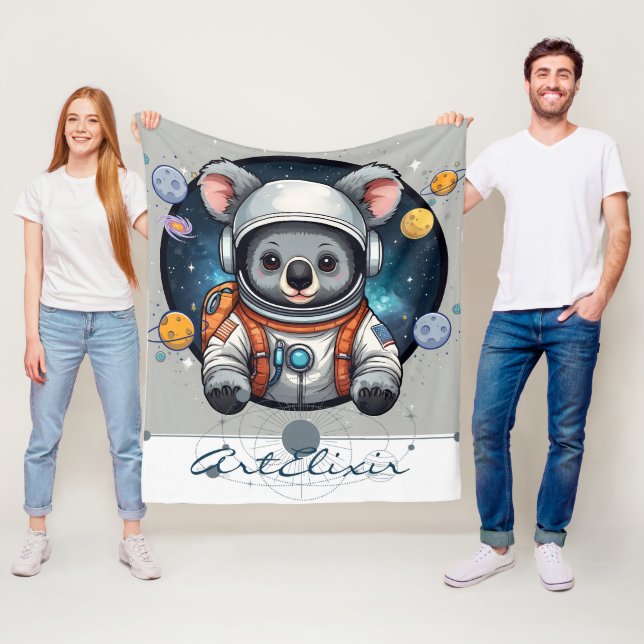 Space Koala Print Fleecedecke (Beispiel)