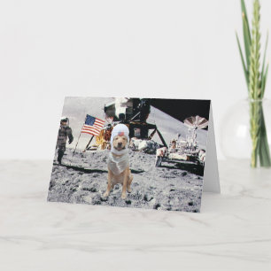Space Labrador Birthday Karte
