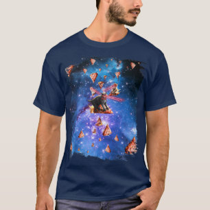 Space Laser Eye Cat Riding Pizza, Galay Cats 1571 T-Shirt