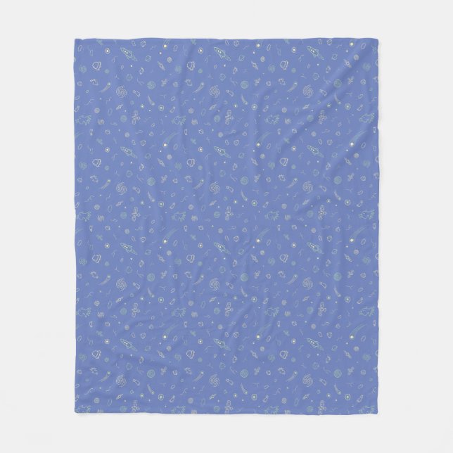 Space Line Art Nahtloses Muster Fleece-Decke Fleecedecke (Vorderseite)