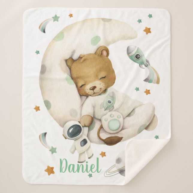 Space Lion Sherpa Blanket Sherpadecke (Vorderseite)