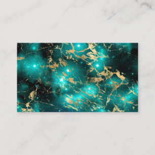 Space Marmor Black Green Starry Night Golden Visitenkarte