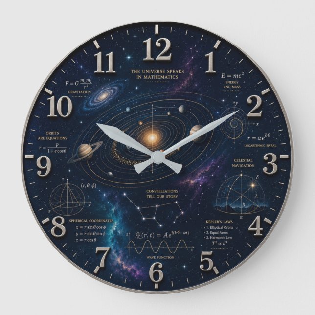 Space Mathematics Astronomy  Große Wanduhr (Vorderseite)