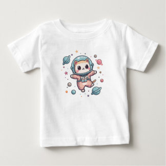 Space Meow-naut, niedliche Kawaii-Katze Baby T-shirt